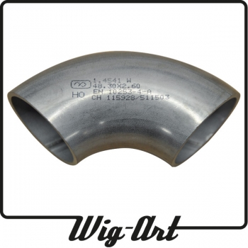 90° stainless steel elbow 48,3mm x 2,6mm - 1.4541