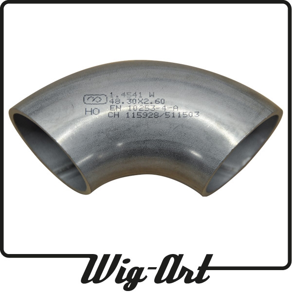 90° stainless steel elbow 48,3mm x 2,6mm - 1.4541